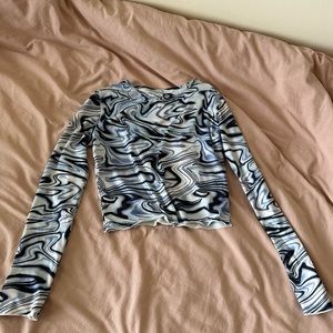 Groovy Marble Long Sleeve Crop